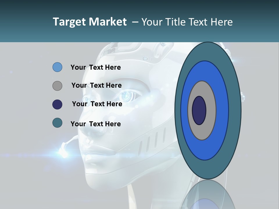 A Robot With Headphones Is Shown In This Powerpoint Presentation PowerPoint Template