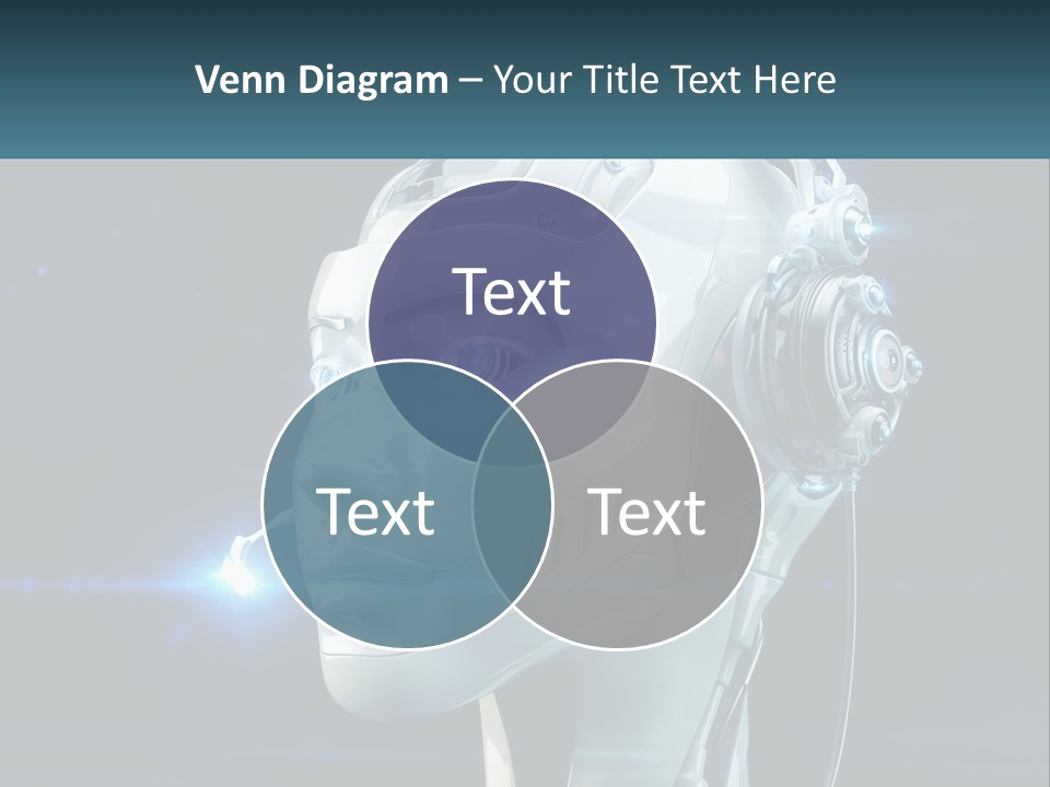 A Robot With Headphones Is Shown In This Powerpoint Presentation PowerPoint Template
