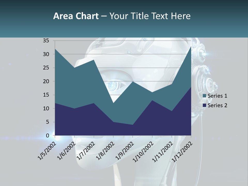 A Robot With Headphones Is Shown In This Powerpoint Presentation PowerPoint Template