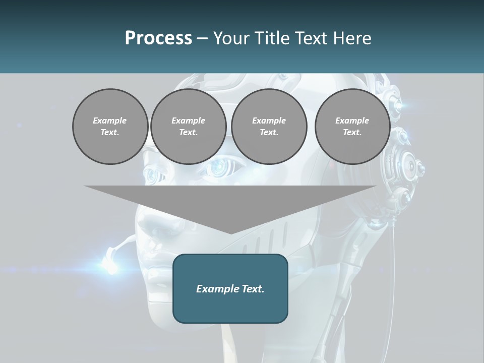 A Robot With Headphones Is Shown In This Powerpoint Presentation PowerPoint Template