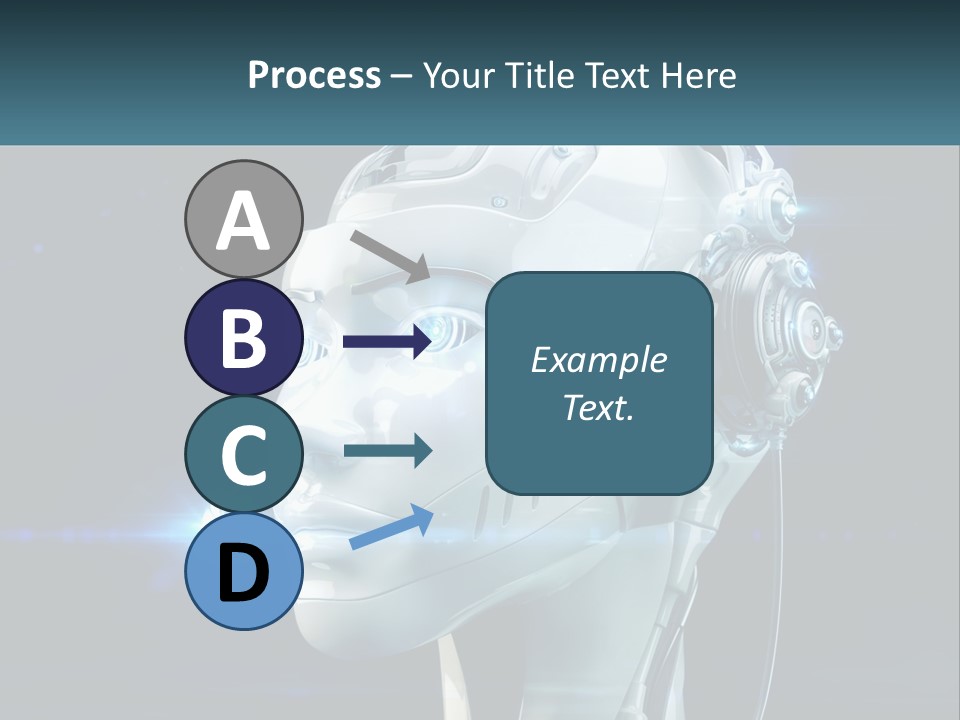 A Robot With Headphones Is Shown In This Powerpoint Presentation PowerPoint Template