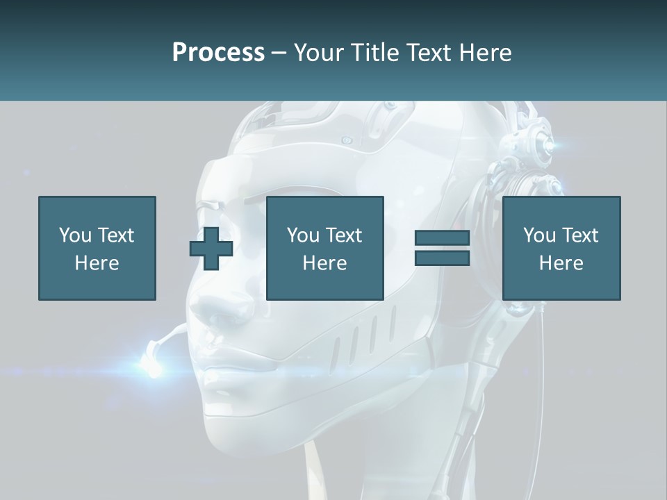 A Robot With Headphones Is Shown In This Powerpoint Presentation PowerPoint Template