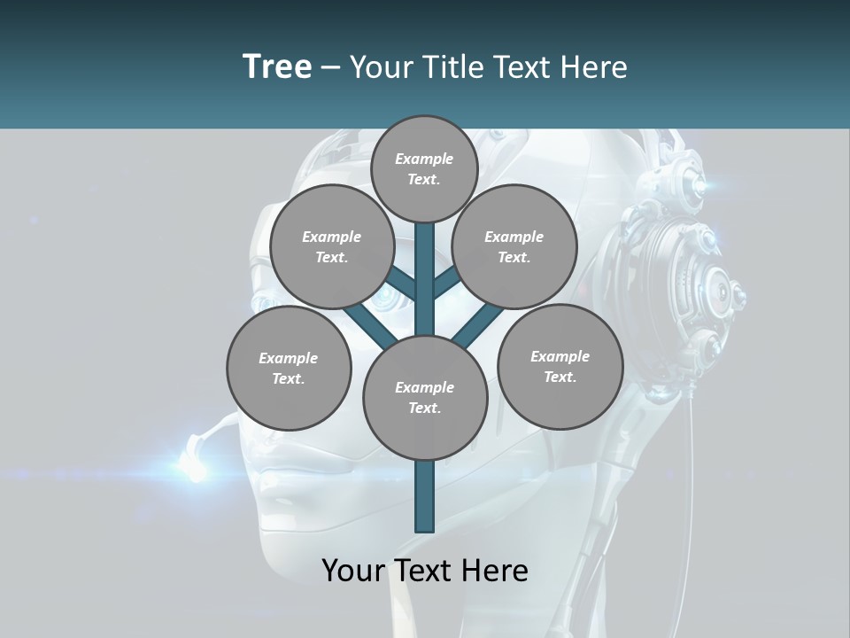 A Robot With Headphones Is Shown In This Powerpoint Presentation PowerPoint Template