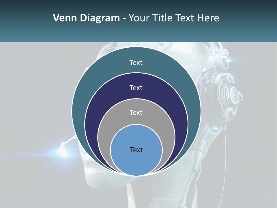 A Robot With Headphones Is Shown In This Powerpoint Presentation PowerPoint Template