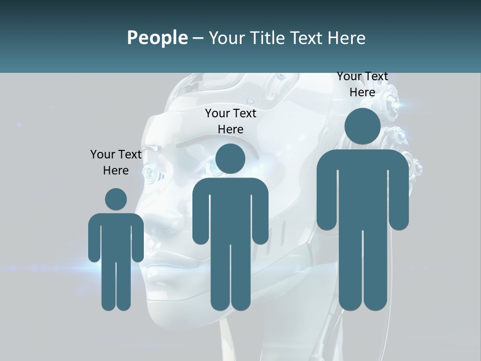 A Robot With Headphones Is Shown In This Powerpoint Presentation PowerPoint Template