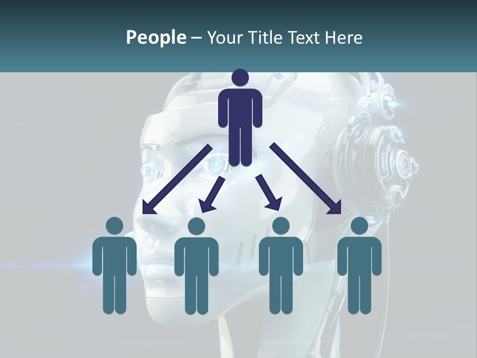 A Robot With Headphones Is Shown In This Powerpoint Presentation PowerPoint Template