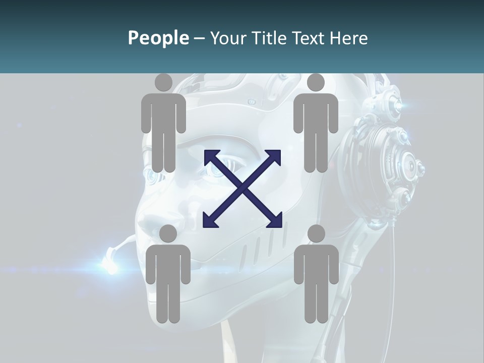 A Robot With Headphones Is Shown In This Powerpoint Presentation PowerPoint Template