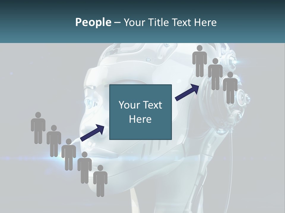 A Robot With Headphones Is Shown In This Powerpoint Presentation PowerPoint Template