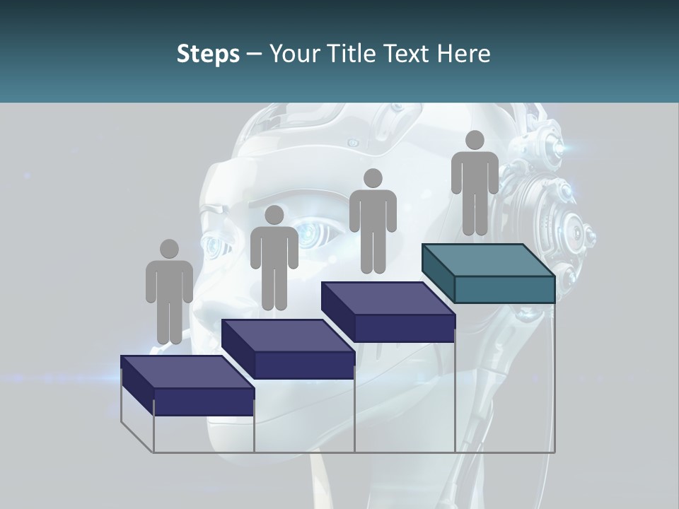 A Robot With Headphones Is Shown In This Powerpoint Presentation PowerPoint Template