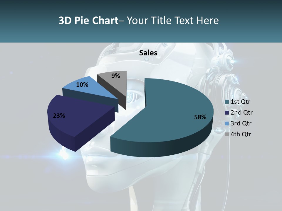 A Robot With Headphones Is Shown In This Powerpoint Presentation PowerPoint Template