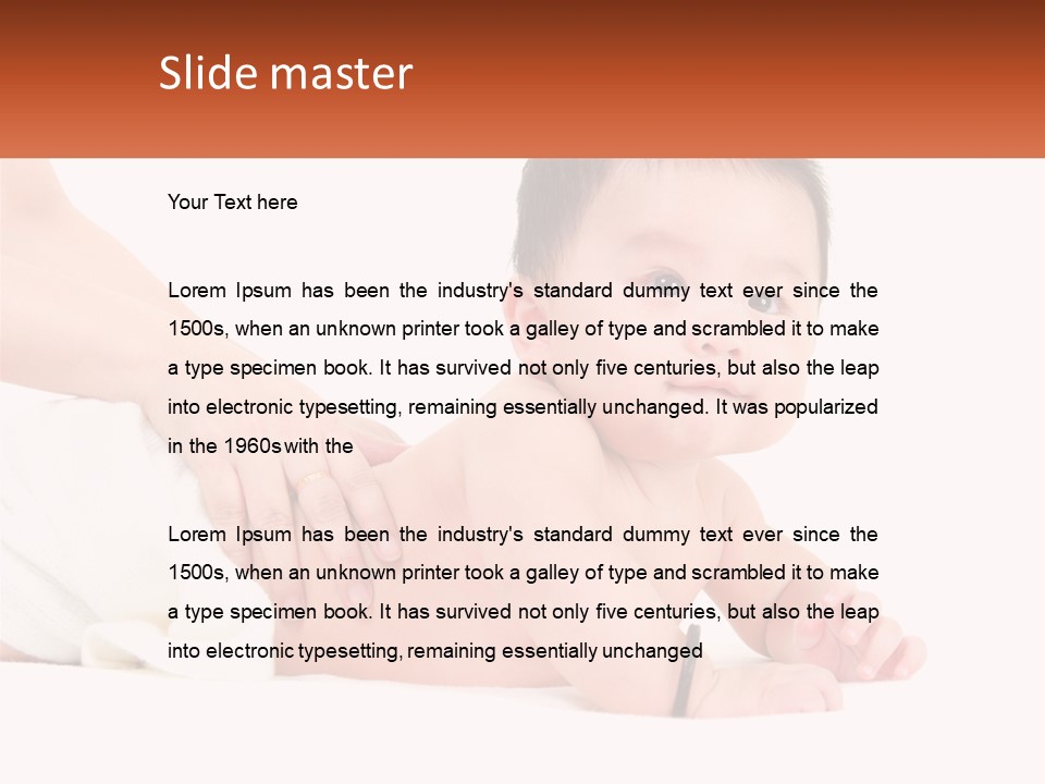 A Baby Laying On Its Back With A Person Holding It PowerPoint Template