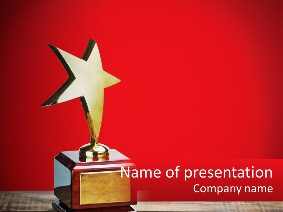A Golden Star On Top Of A Wooden Table PowerPoint Template