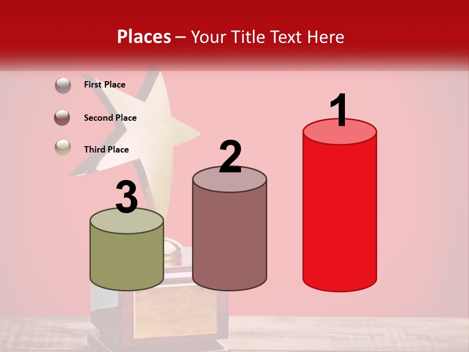 A Golden Star On Top Of A Wooden Table PowerPoint Template