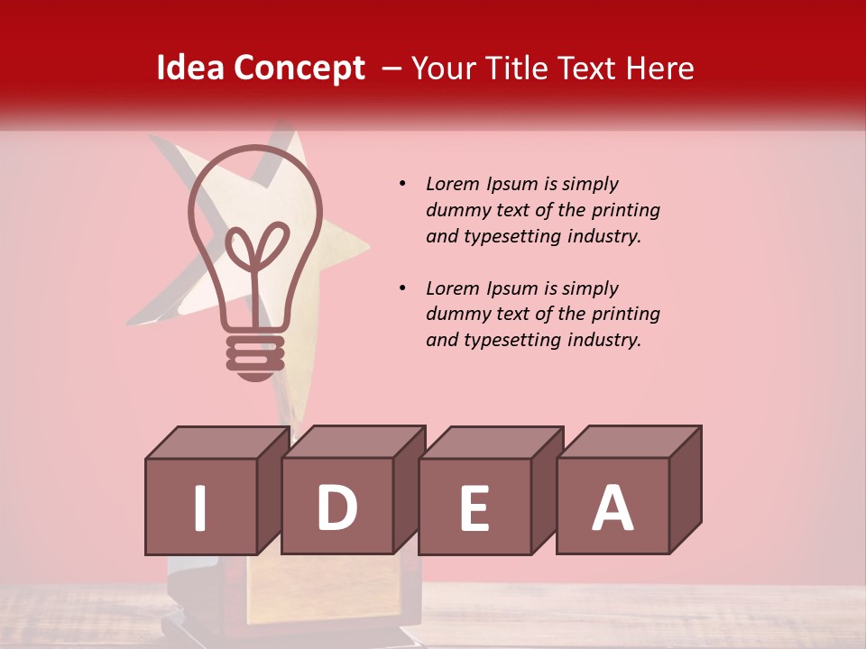 A Golden Star On Top Of A Wooden Table PowerPoint Template