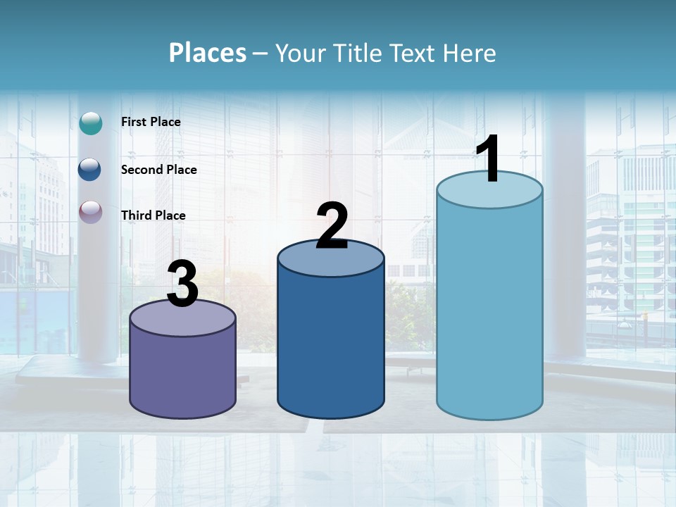 An Empty Room With Large Windows And A Bright Sun In The Background PowerPoint Template