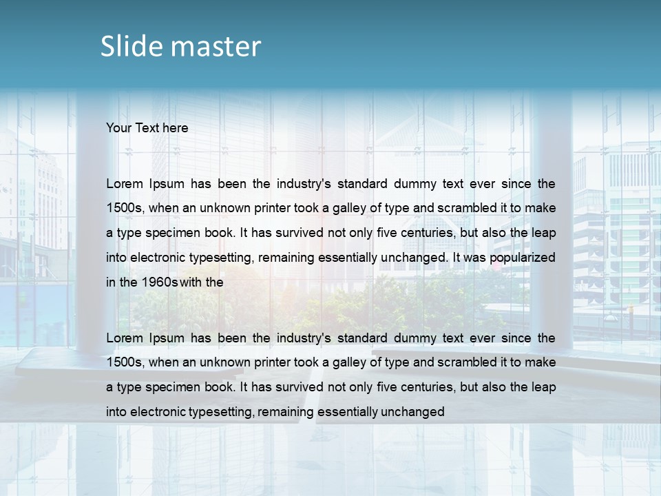 An Empty Room With Large Windows And A Bright Sun In The Background PowerPoint Template