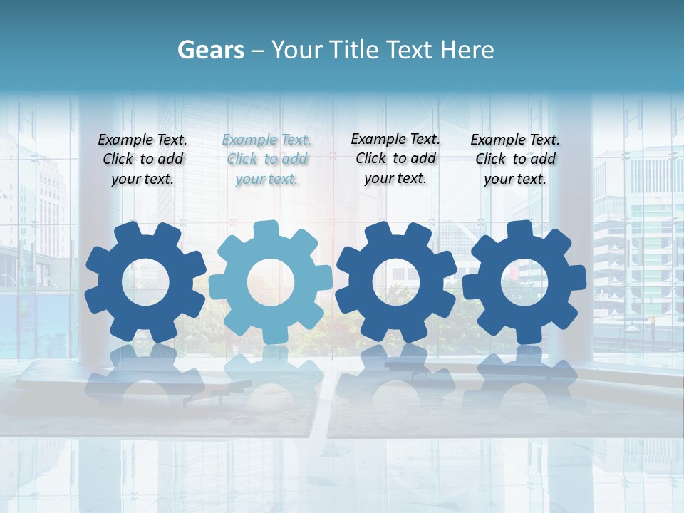 An Empty Room With Large Windows And A Bright Sun In The Background PowerPoint Template