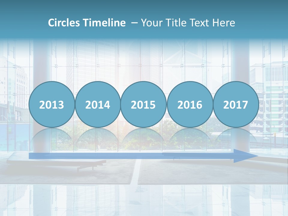 An Empty Room With Large Windows And A Bright Sun In The Background PowerPoint Template
