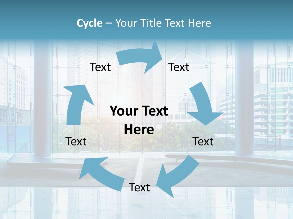 An Empty Room With Large Windows And A Bright Sun In The Background PowerPoint Template