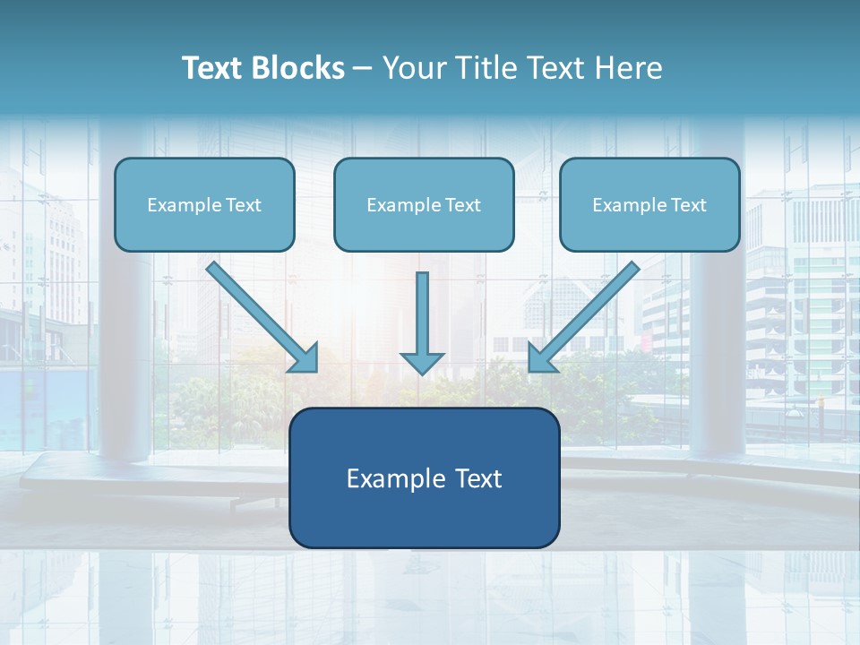 An Empty Room With Large Windows And A Bright Sun In The Background PowerPoint Template