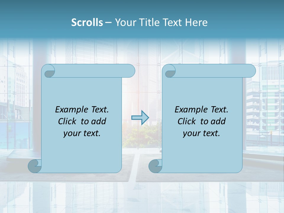 An Empty Room With Large Windows And A Bright Sun In The Background PowerPoint Template