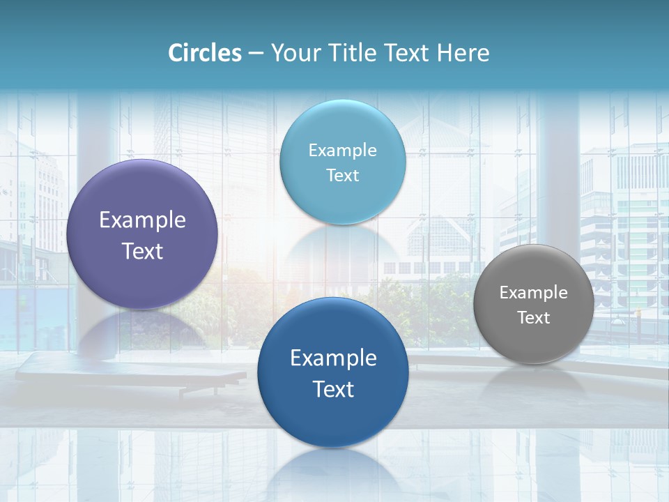 An Empty Room With Large Windows And A Bright Sun In The Background PowerPoint Template
