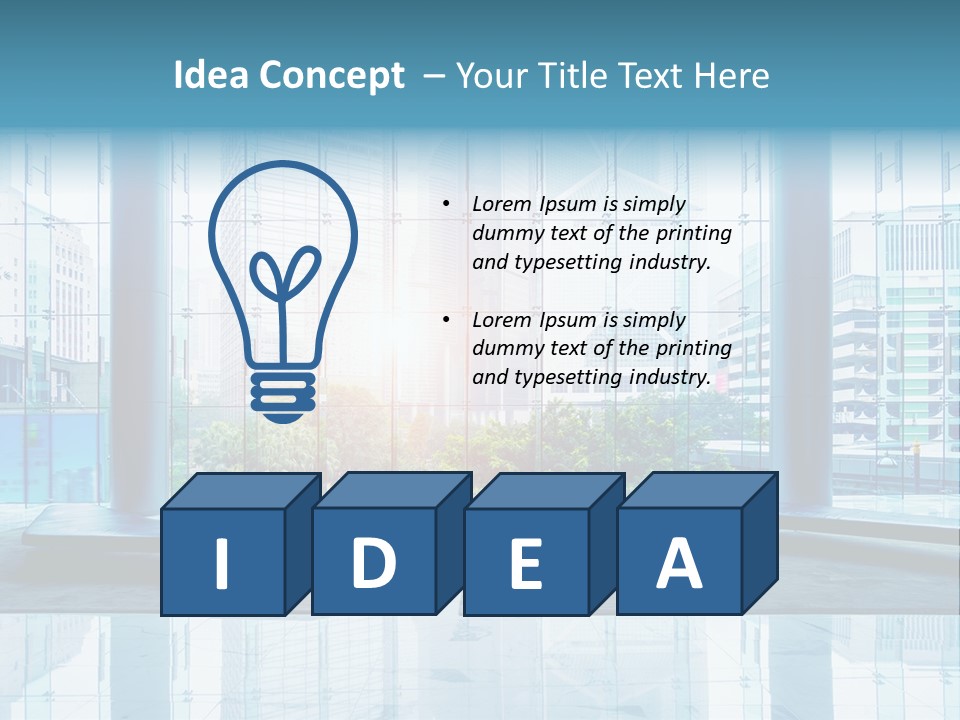 An Empty Room With Large Windows And A Bright Sun In The Background PowerPoint Template