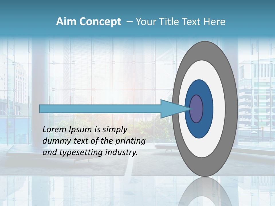 An Empty Room With Large Windows And A Bright Sun In The Background PowerPoint Template