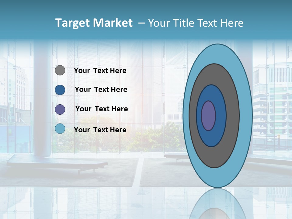 An Empty Room With Large Windows And A Bright Sun In The Background PowerPoint Template