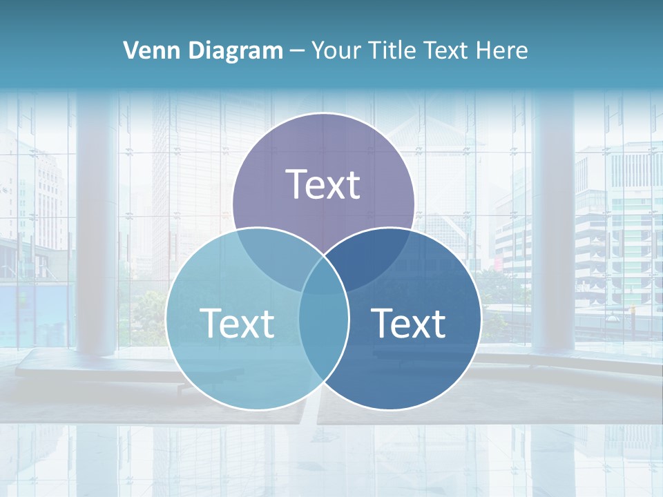 An Empty Room With Large Windows And A Bright Sun In The Background PowerPoint Template