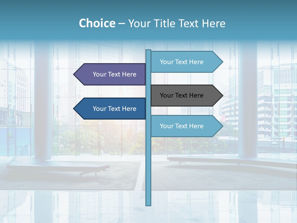 An Empty Room With Large Windows And A Bright Sun In The Background PowerPoint Template