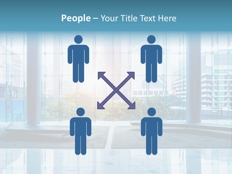An Empty Room With Large Windows And A Bright Sun In The Background PowerPoint Template