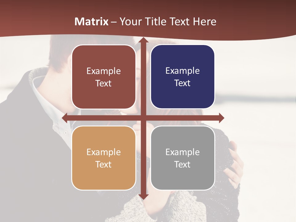 A Man And A Woman Kissing In Front Of A Brown Background PowerPoint Template