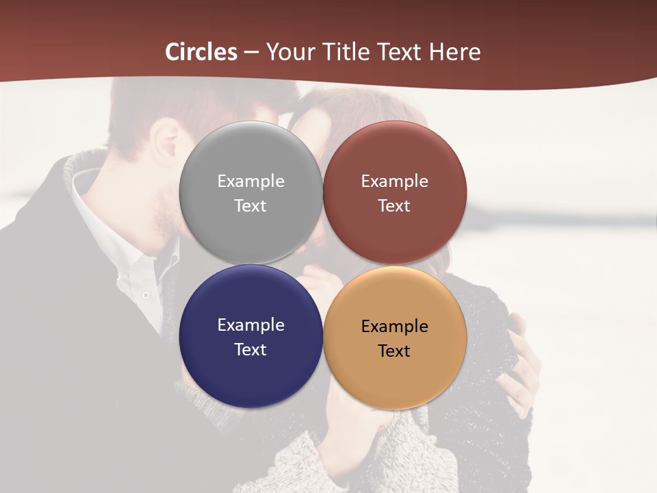A Man And A Woman Kissing In Front Of A Brown Background PowerPoint Template