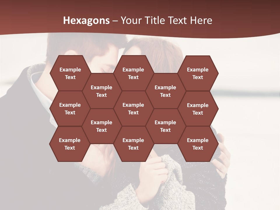 A Man And A Woman Kissing In Front Of A Brown Background PowerPoint Template