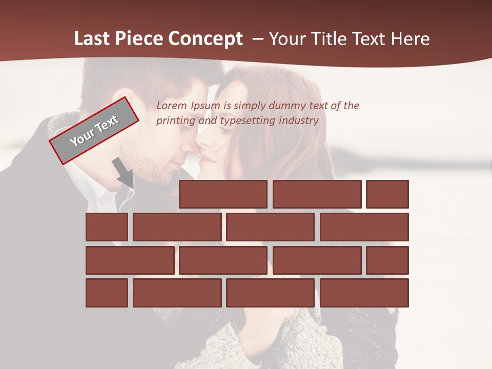 A Man And A Woman Kissing In Front Of A Brown Background PowerPoint Template