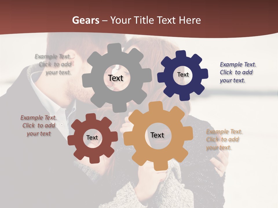 A Man And A Woman Kissing In Front Of A Brown Background PowerPoint Template