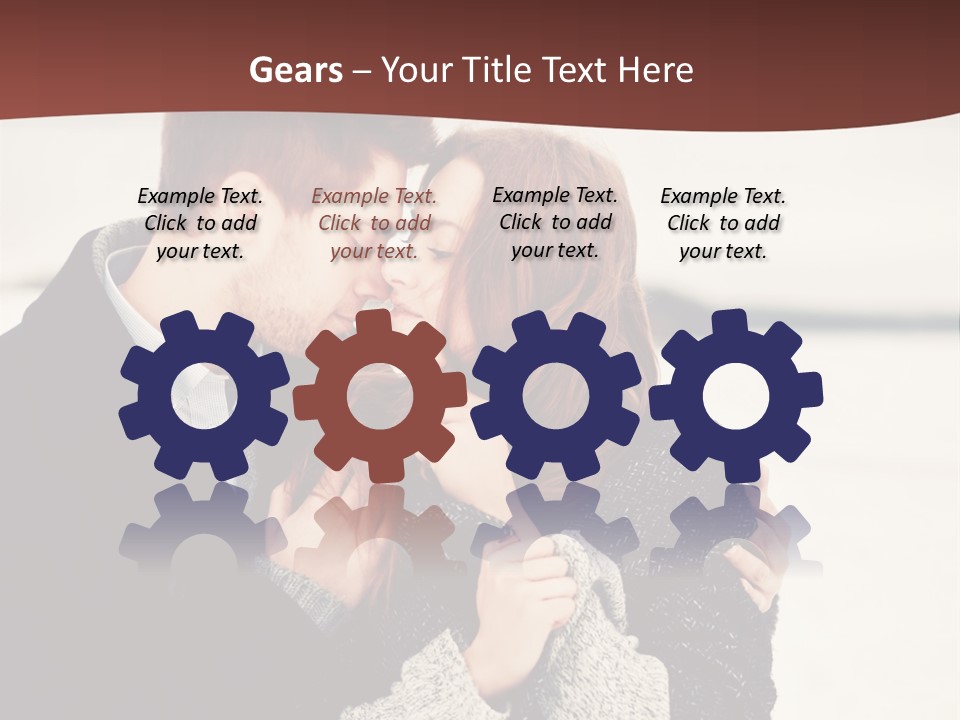 A Man And A Woman Kissing In Front Of A Brown Background PowerPoint Template