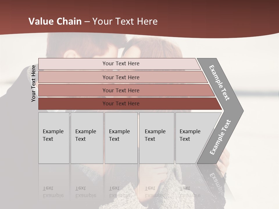 A Man And A Woman Kissing In Front Of A Brown Background PowerPoint Template