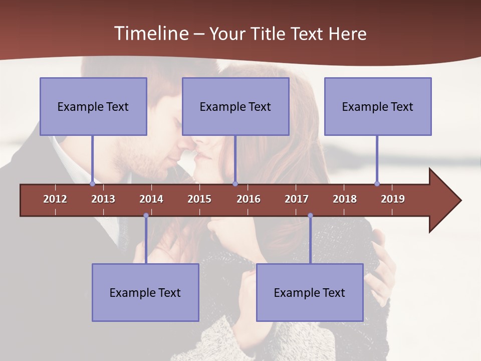 A Man And A Woman Kissing In Front Of A Brown Background PowerPoint Template