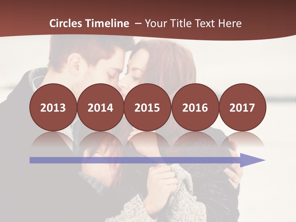 A Man And A Woman Kissing In Front Of A Brown Background PowerPoint Template