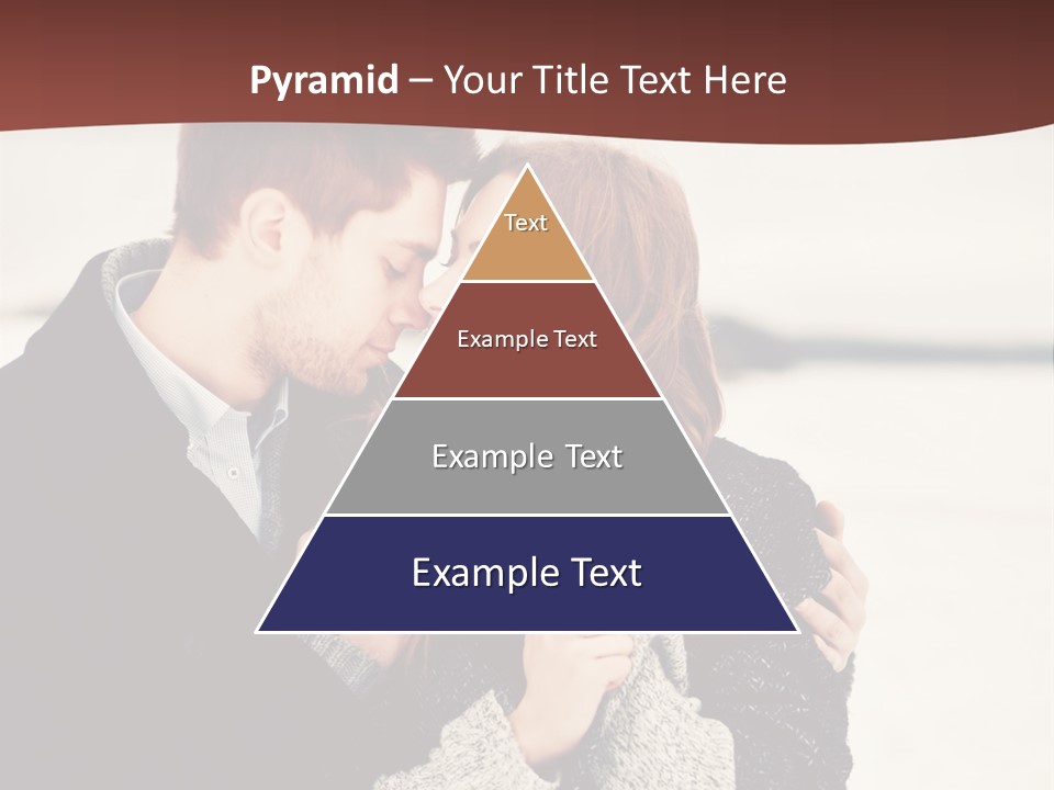 A Man And A Woman Kissing In Front Of A Brown Background PowerPoint Template