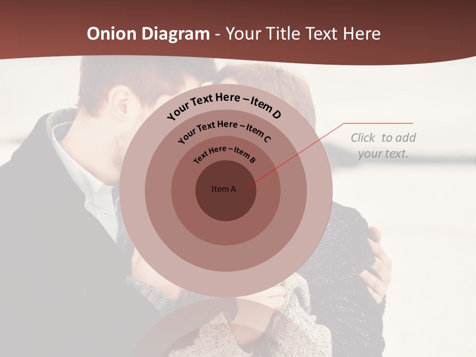 A Man And A Woman Kissing In Front Of A Brown Background PowerPoint Template