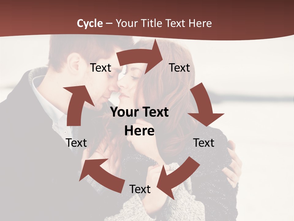 A Man And A Woman Kissing In Front Of A Brown Background PowerPoint Template