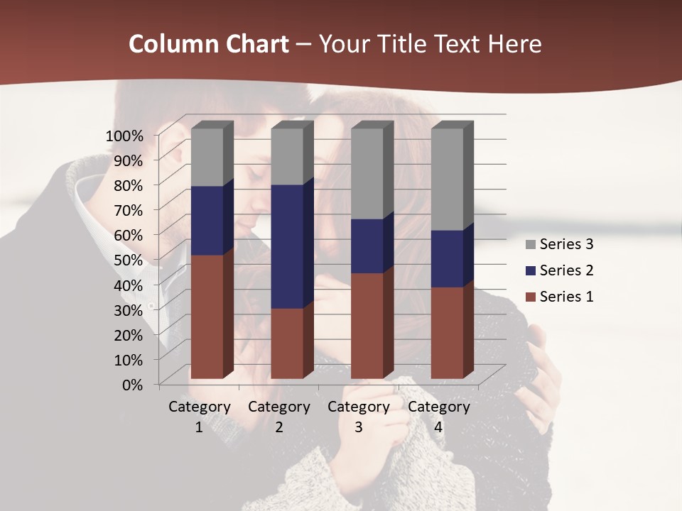 A Man And A Woman Kissing In Front Of A Brown Background PowerPoint Template