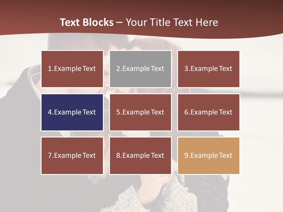 A Man And A Woman Kissing In Front Of A Brown Background PowerPoint Template