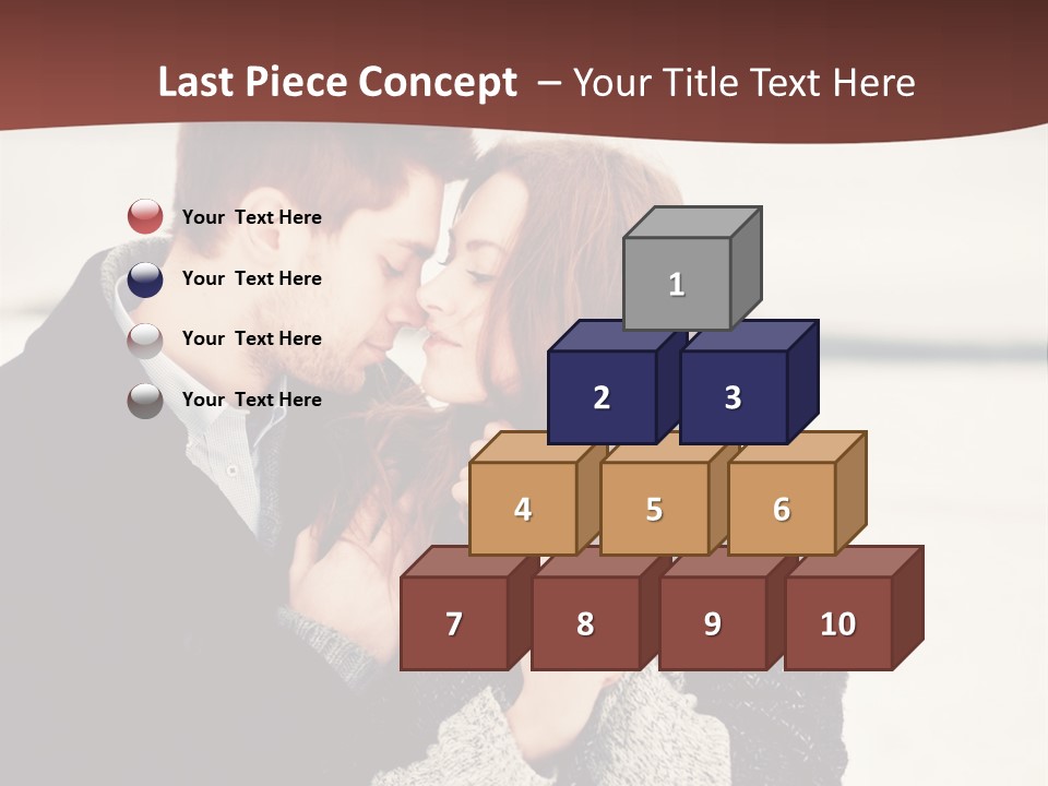 A Man And A Woman Kissing In Front Of A Brown Background PowerPoint Template