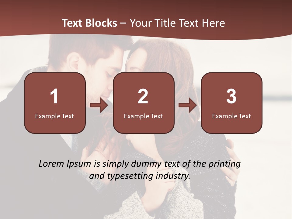 A Man And A Woman Kissing In Front Of A Brown Background PowerPoint Template