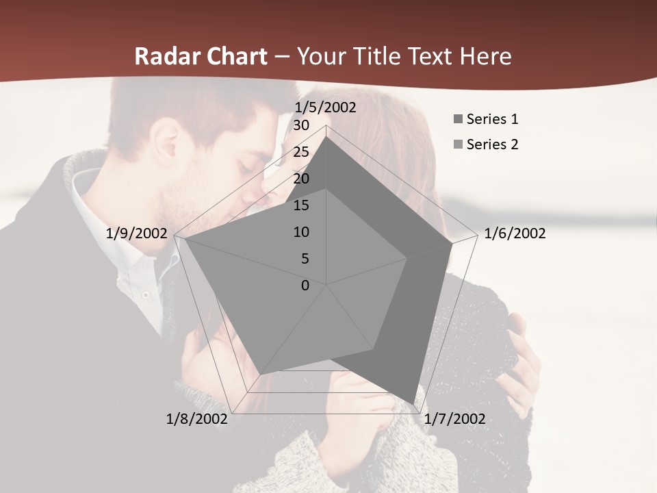 A Man And A Woman Kissing In Front Of A Brown Background PowerPoint Template