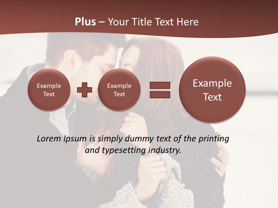 A Man And A Woman Kissing In Front Of A Brown Background PowerPoint Template